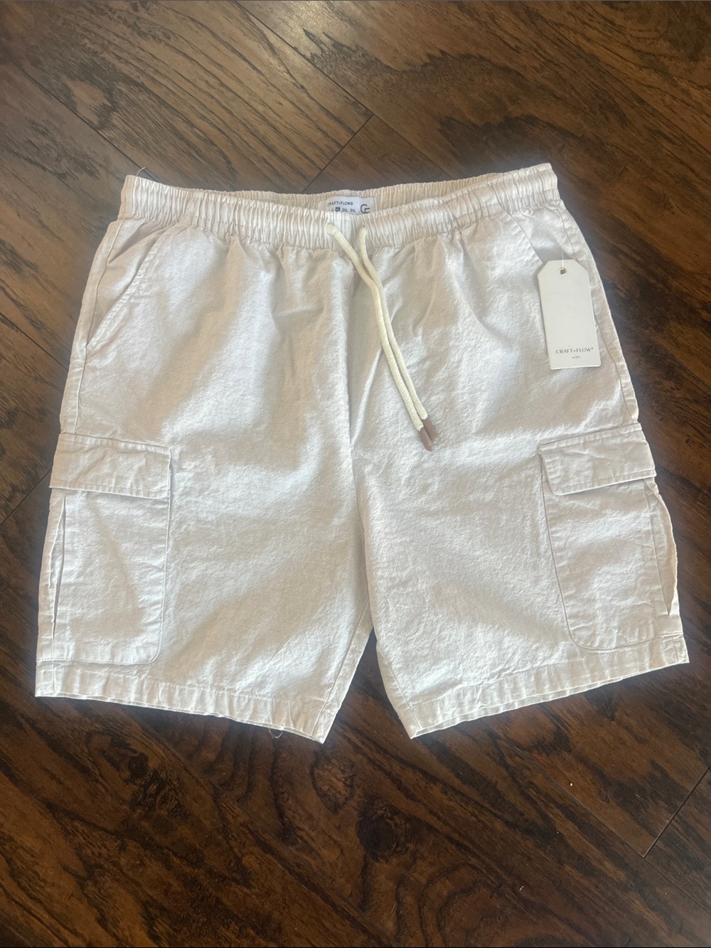 Craft+Flow Men’s Linen Cargo shorts size XL NWT